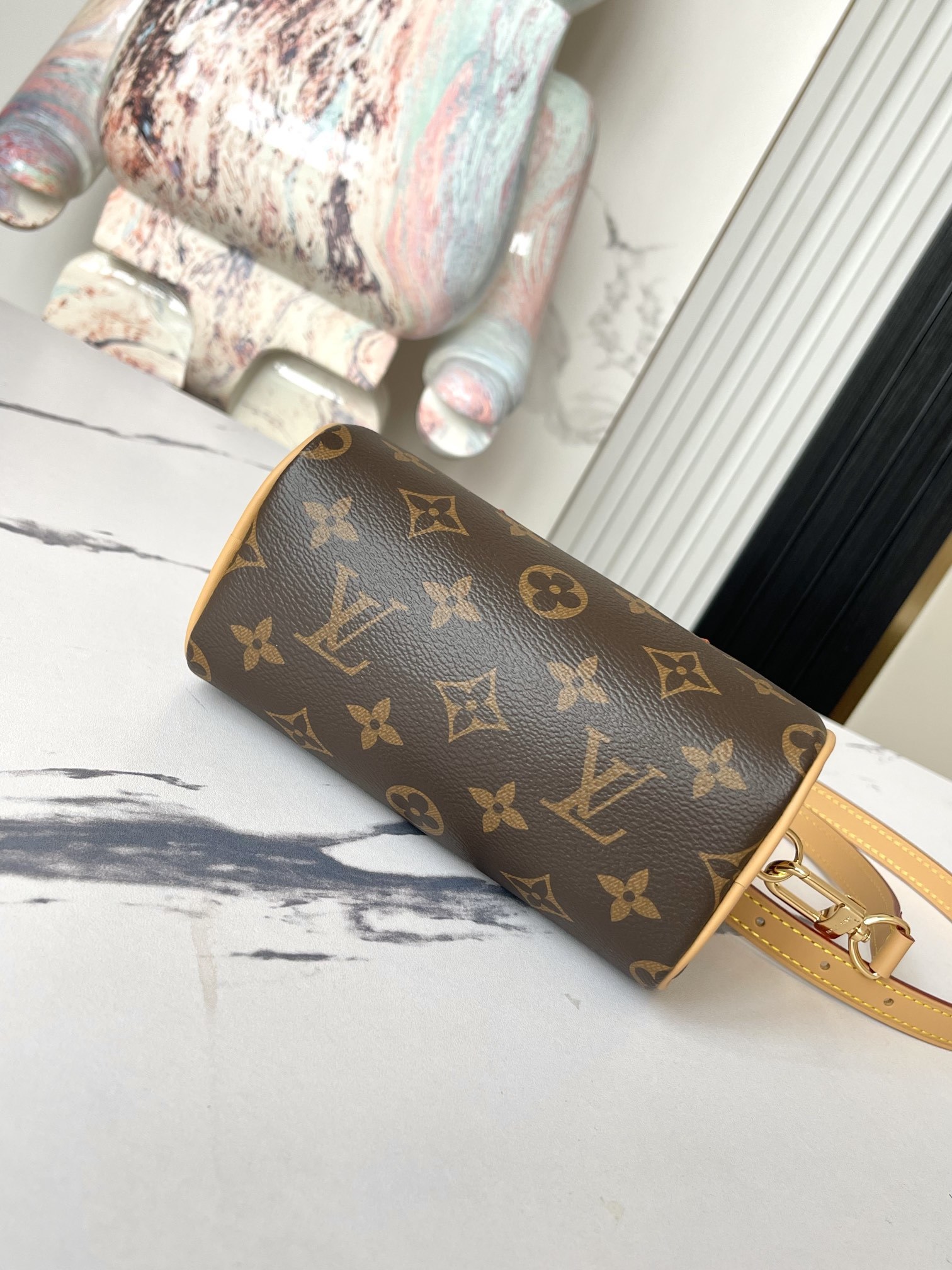 顶级原单独家实拍M81085老花迷你枕头包speedy系列以经典的Monogram帆布制成的NanoSp