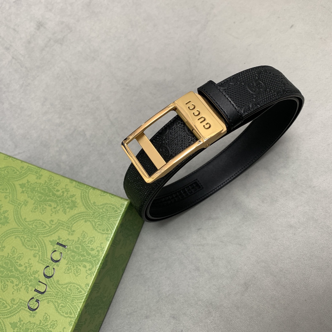 镂空扣3.5压花男式自动头皮带牛皮头层皮简单式腰带