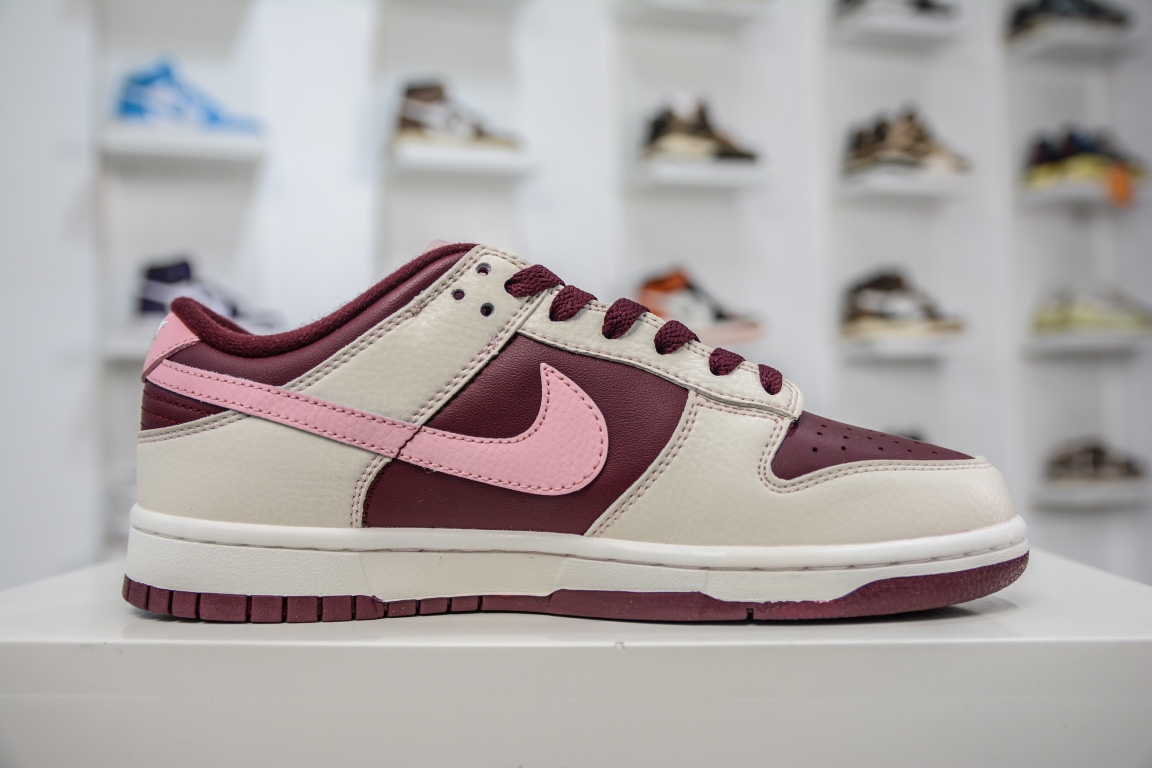 原装 Nike Dunk Low ”Night Maroon and Medium Soft Pink” 酒红 DR9705-100