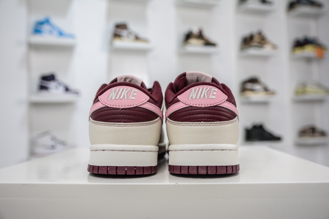 原装 Nike Dunk Low ”Night Maroon and Medium Soft Pink” 酒红 DR9705-100