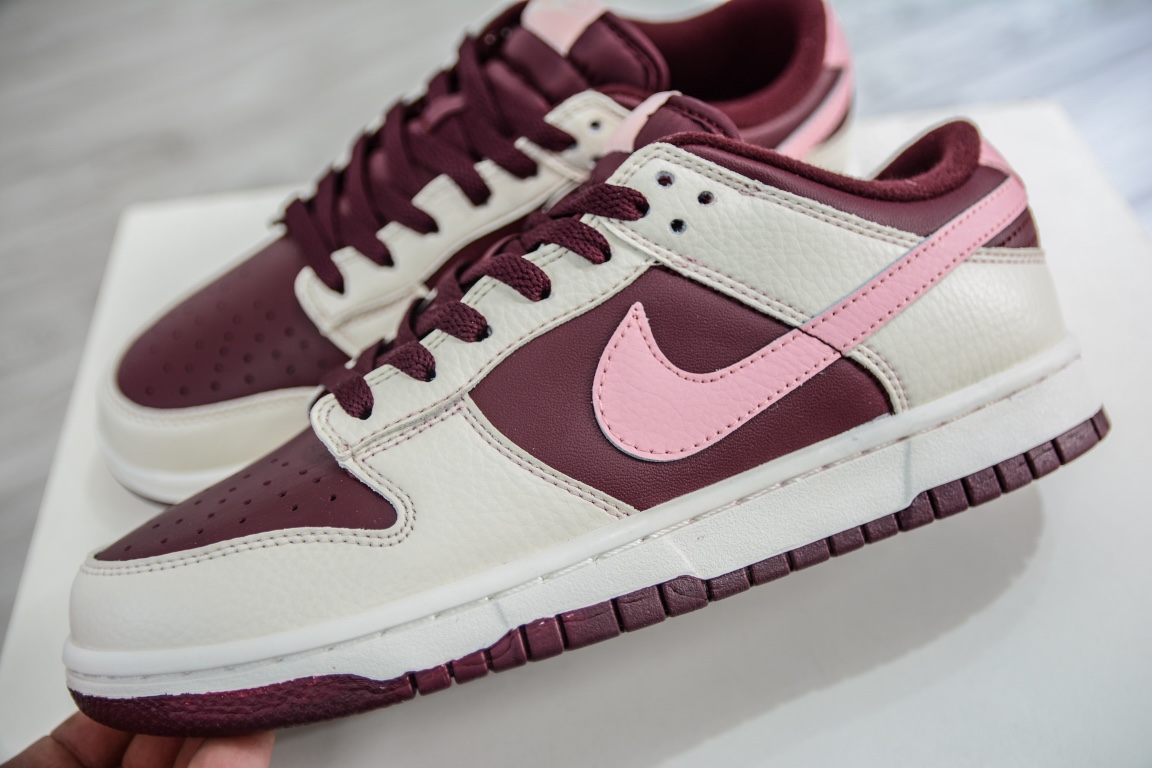 原装 Nike Dunk Low ”Night Maroon and Medium Soft Pink” 酒红 DR9705-100