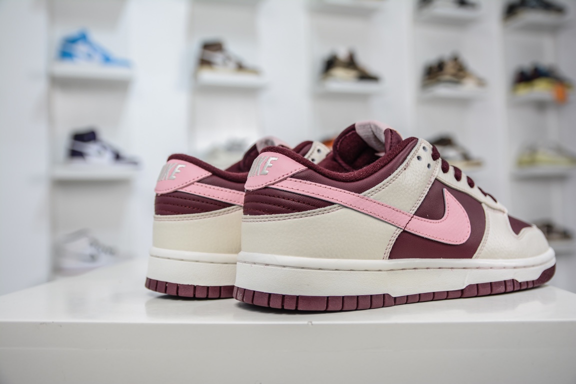 原装 Nike Dunk Low ”Night Maroon and Medium Soft Pink” 酒红 DR9705-100