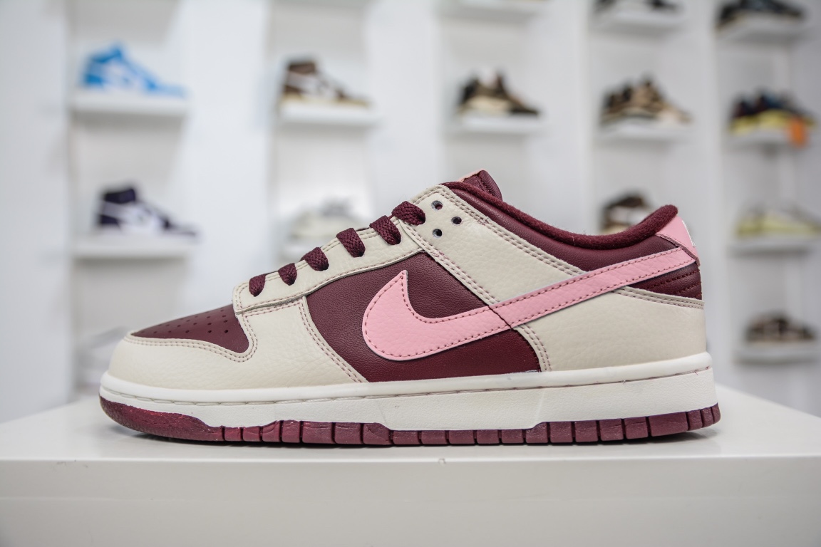 原装 Nike Dunk Low ”Night Maroon and Medium Soft Pink” 酒红 DR9705-100