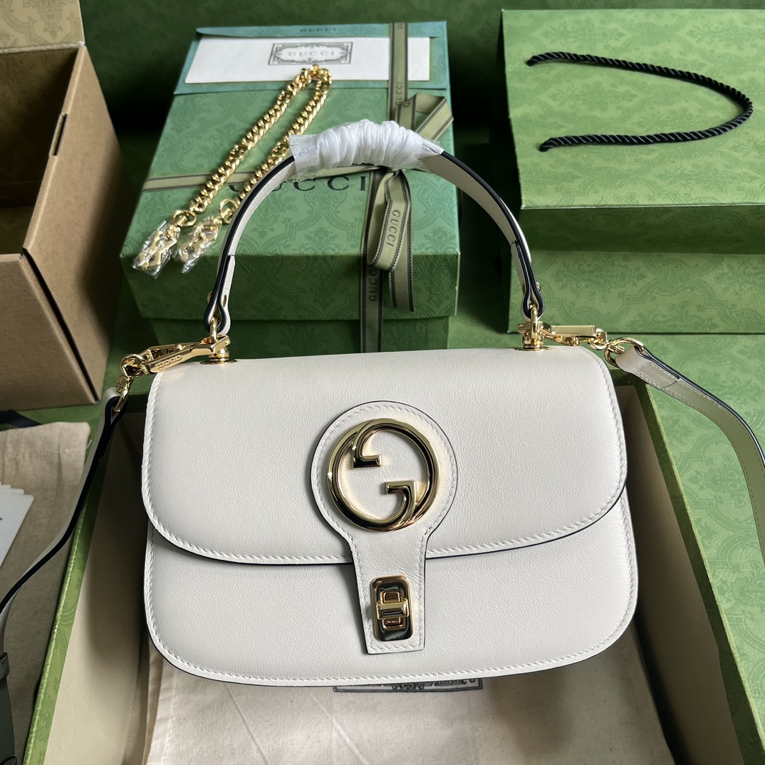 Gucci Blondie Tassen handtassen Schoudertas Goud Wit Vintage