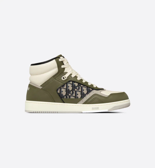 Dior High-Top Sneakers in Leather with Oblique Print, Size 38-44 1 Dior High-Top Sneakers in Leather with Oblique Print, Size 38-44