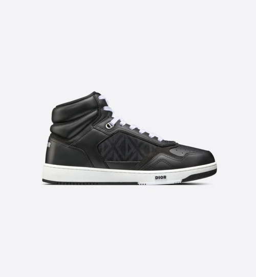 Dior High-Top Sneaker in Black Leather with Oblique Print - Size 38-44 1 Dior High-Top Sneaker in Black Leather with Oblique Print - Size 38-44