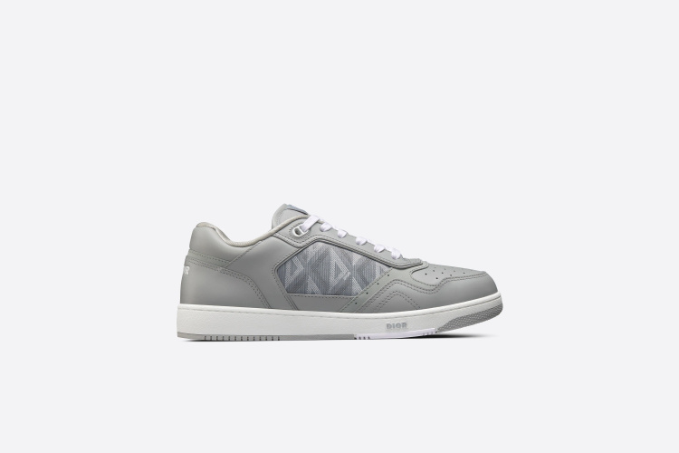 Dior Low-Top Sneaker in Gray Leather with Oblique Print,Men, Size 38-44 1 Dior Low-Top Sneaker in Gray Leather with Oblique Print,Men, Size 38-44