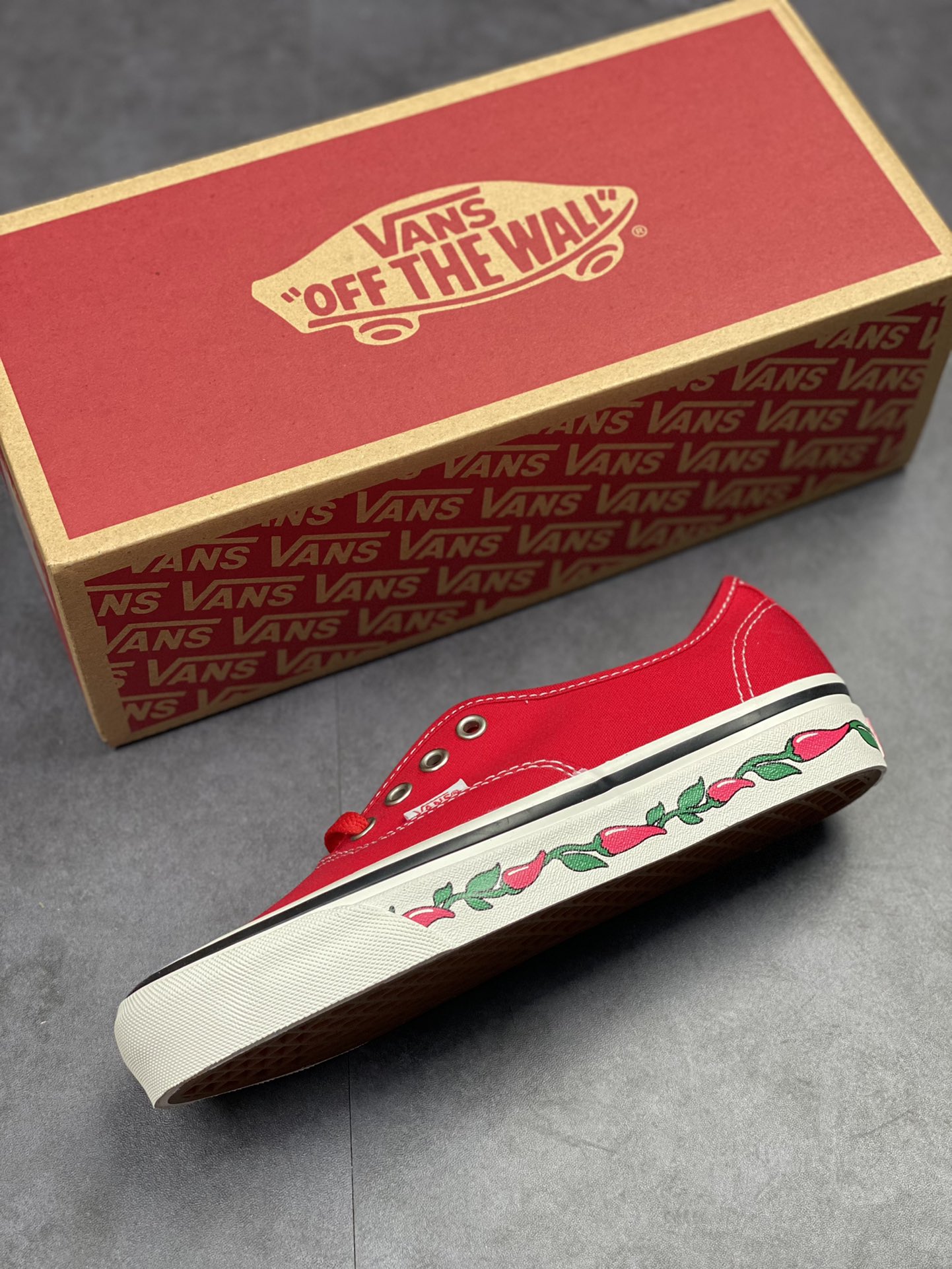 Vans Style 44 DX Anaheim retro red Valentine's Day personalized printed canvas shoes VN0A48VYFRK