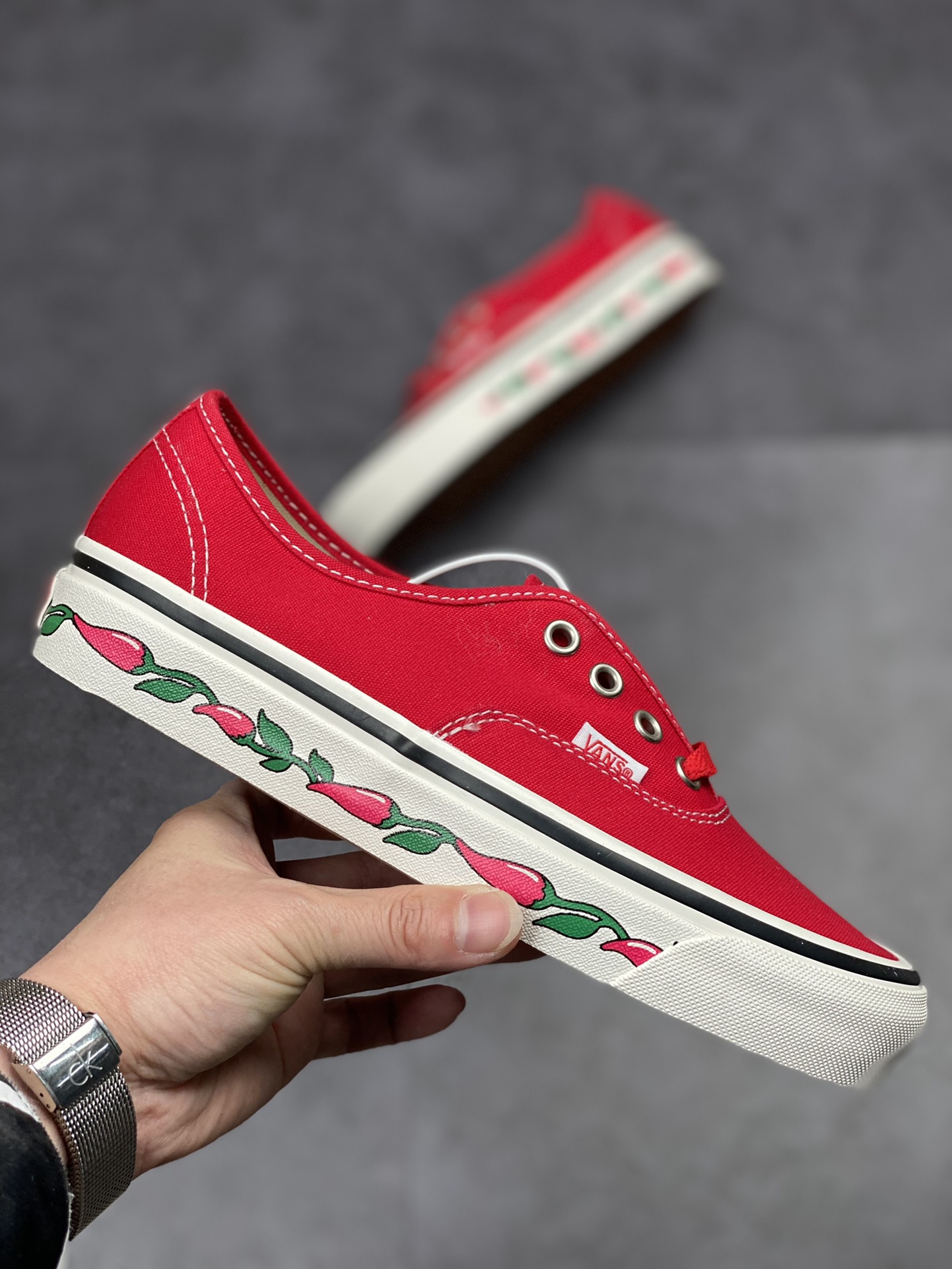 Vans Style 44 DX Anaheim retro red Valentine's Day personalized printed canvas shoes VN0A48VYFRK