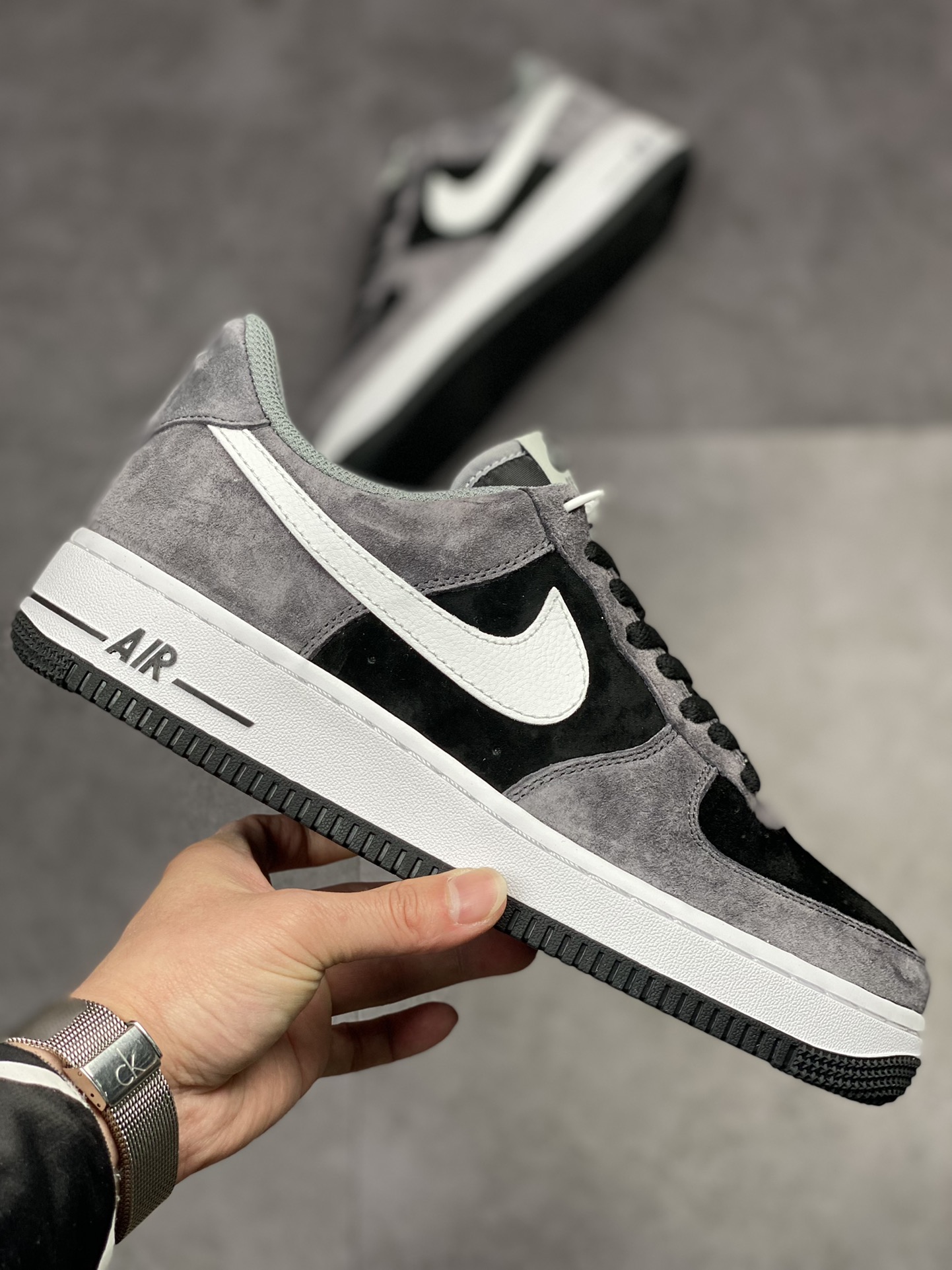 250 Nike Air Force 1 Low 07 白黑灰翻毛 NT9966-336