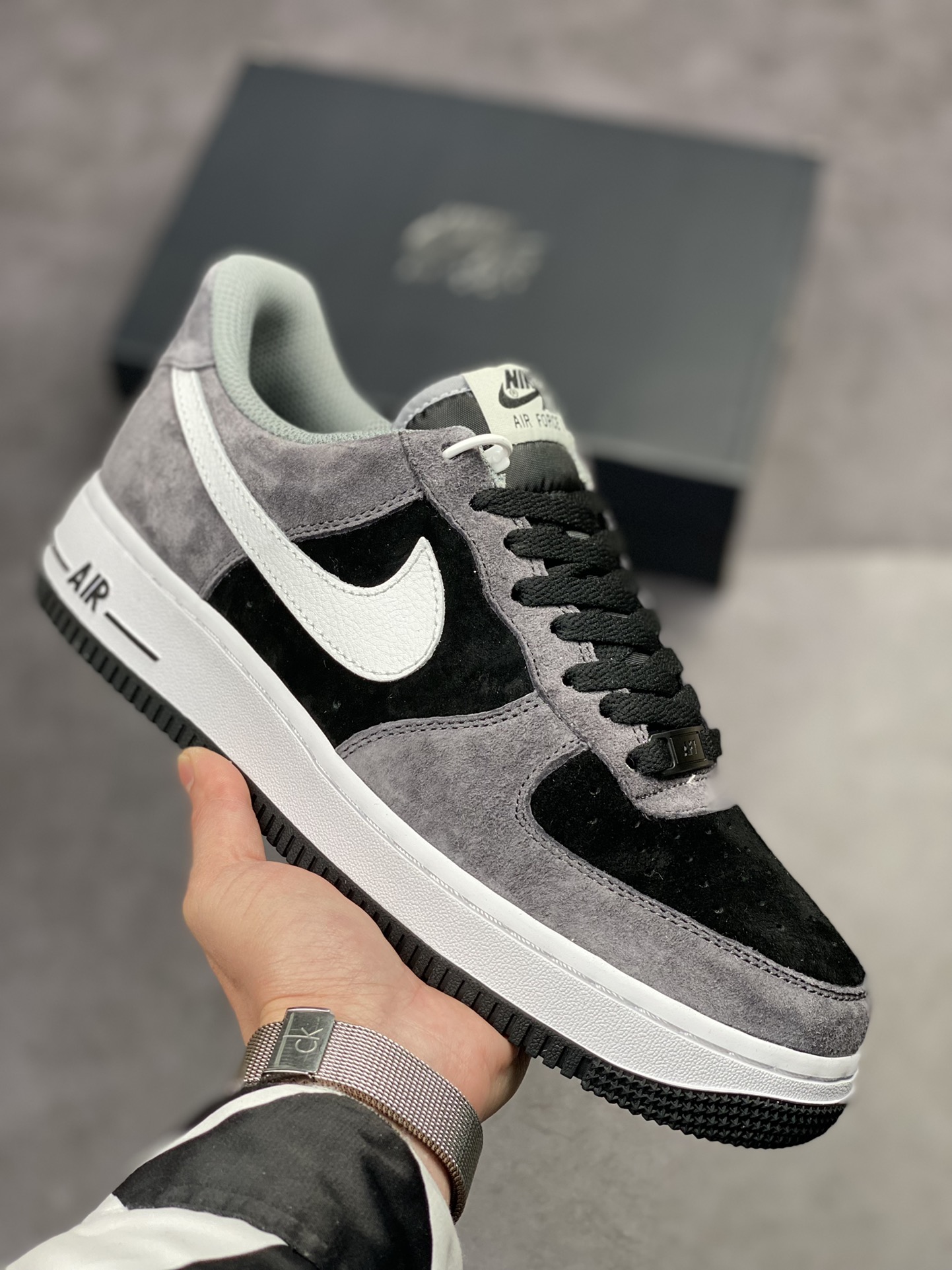 250 Nike Air Force 1 Low 07 白黑灰翻毛 NT9966-336