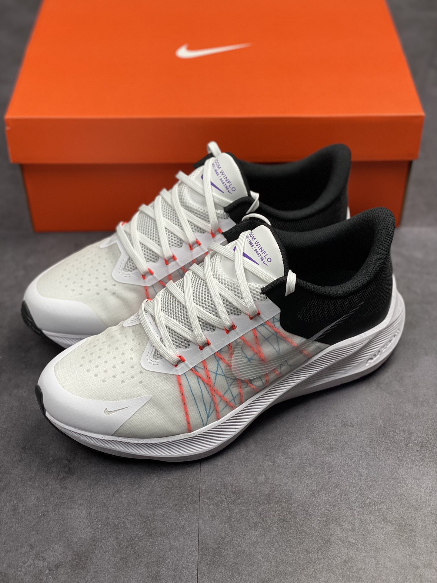 190 Nike Air Zoom Winflo 8 白黑橙 CW3419-101