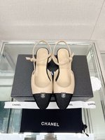 Chanel Shoes Sandals Genuine Leather Lambskin Sheepskin Vintage