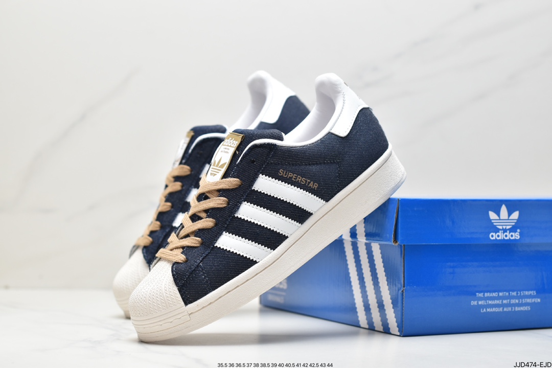 Originals Superstar W classic shell toe series low-cut ”frosted wheat yellow and black LOGO” GZ4831