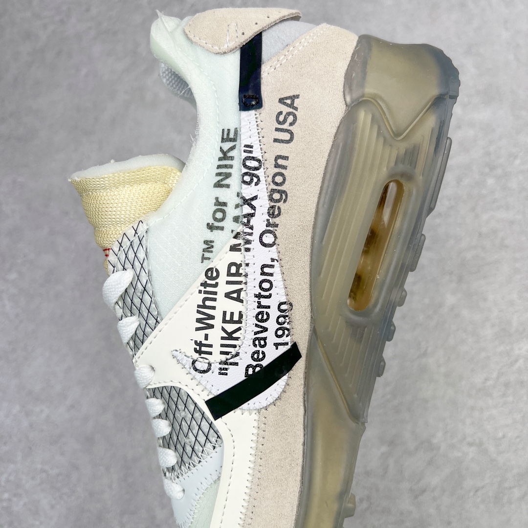 图片[7]-💰300 ＃WD纯原 OFF-WHITE x NK Air MAX 90 The Ten OW 联名白色 AA7293-100 全套原纸板楦头开发 最原汁原味的灵魂版型 重金购入原鞋不断校对 采用公司原材料网纱以及原厂模具数据档案开发制造 100%纯正鞋型 公司正确鞋面纹路 使用原气垫底面组装 原厂鞋舌厚度海绵 多道万能车电脑针车工艺 锁边效果媲美原鞋 独立大底组合模具 由六个分离部分拼接 原厂高频侧边字体模油墨印刷 字体全部对应 原厂高弹材质鞋垫 回弹性跟公司一致 原中底布缝合走线以及注脚孔和钢印都是与公司同步一致 校准原鞋标 原厂指定鞋盒侧标油墨打印 配原三色鞋带以及原厂防掉包扣 各种纯原细节鉴定 区别市面任何版本 Size：36 36.5 37 38 38.5 39 40 40.5 41 42 42.5 43 44 44.5 45 46 47.5 编码：by3936070-运动鞋