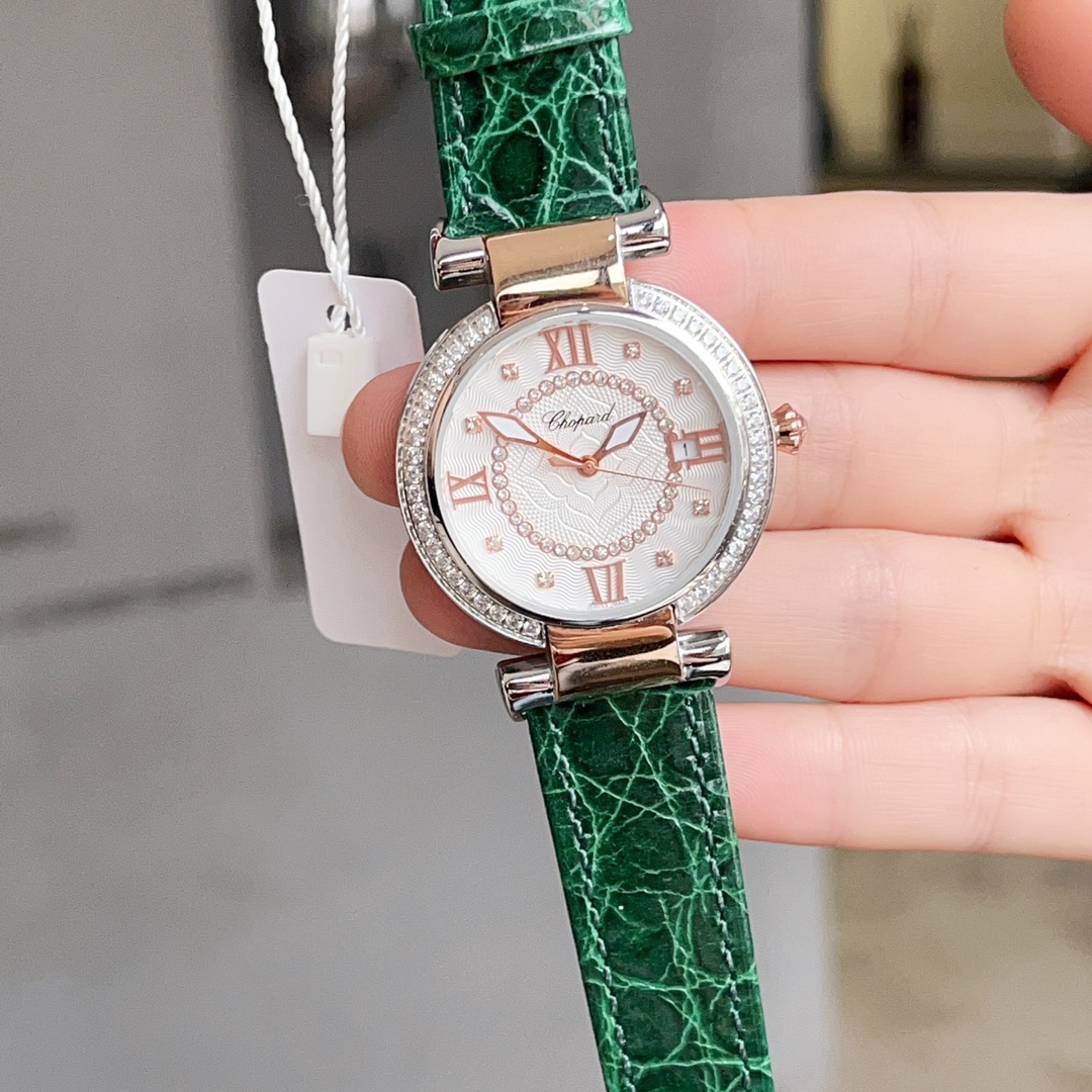Luxury Chopard Imperiale Watch: Gold, Radium, Quartz, American Style, 36mm Comfortable Design.