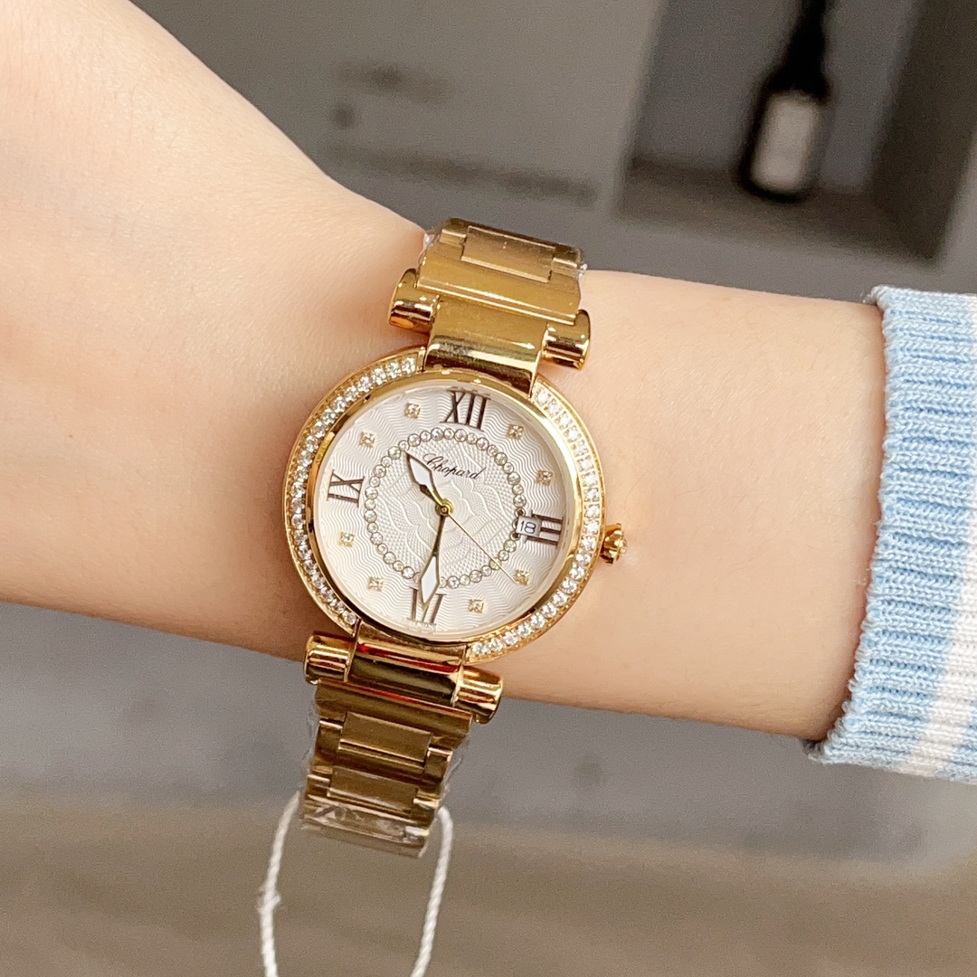 Luxury Chopard Imperiale Watch with Zirconium Belts and Gold Details