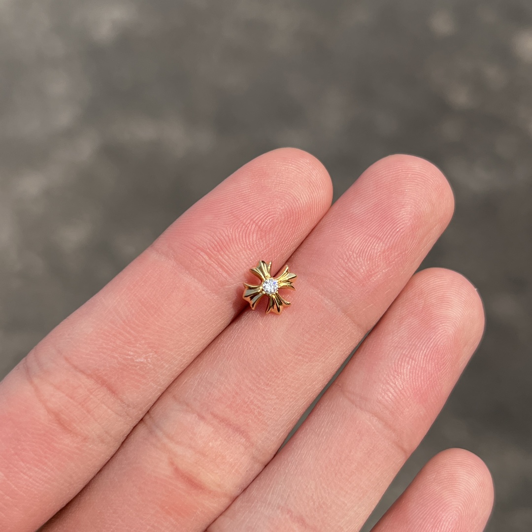 Earrings, Gold-Plated Diamond Custom