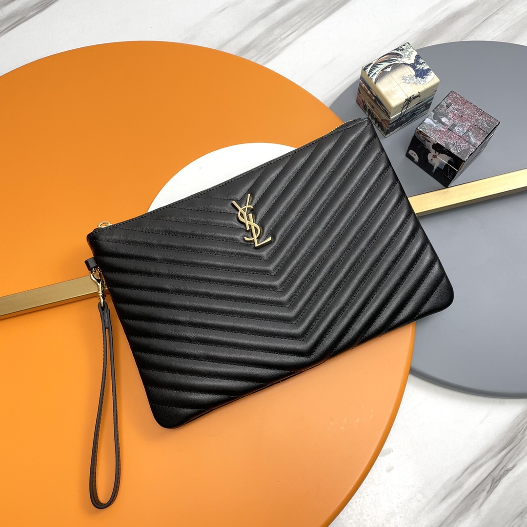 【Bolso de mano Saint Laurent 30cm】 P Saint Laurent Monogram_ Bolso de mano de archivo con jacquard y piel, forro de ras…