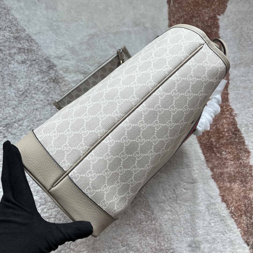 Gucci Beige GG Supreme with green and red Web tote everyday