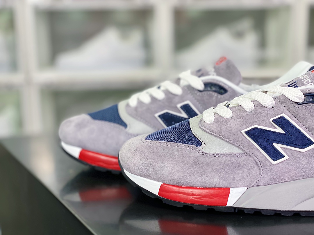 M998 Made in USA high-end American lineage series jogging shoes ”Original Gray Navy Blue White Red” M998GNR