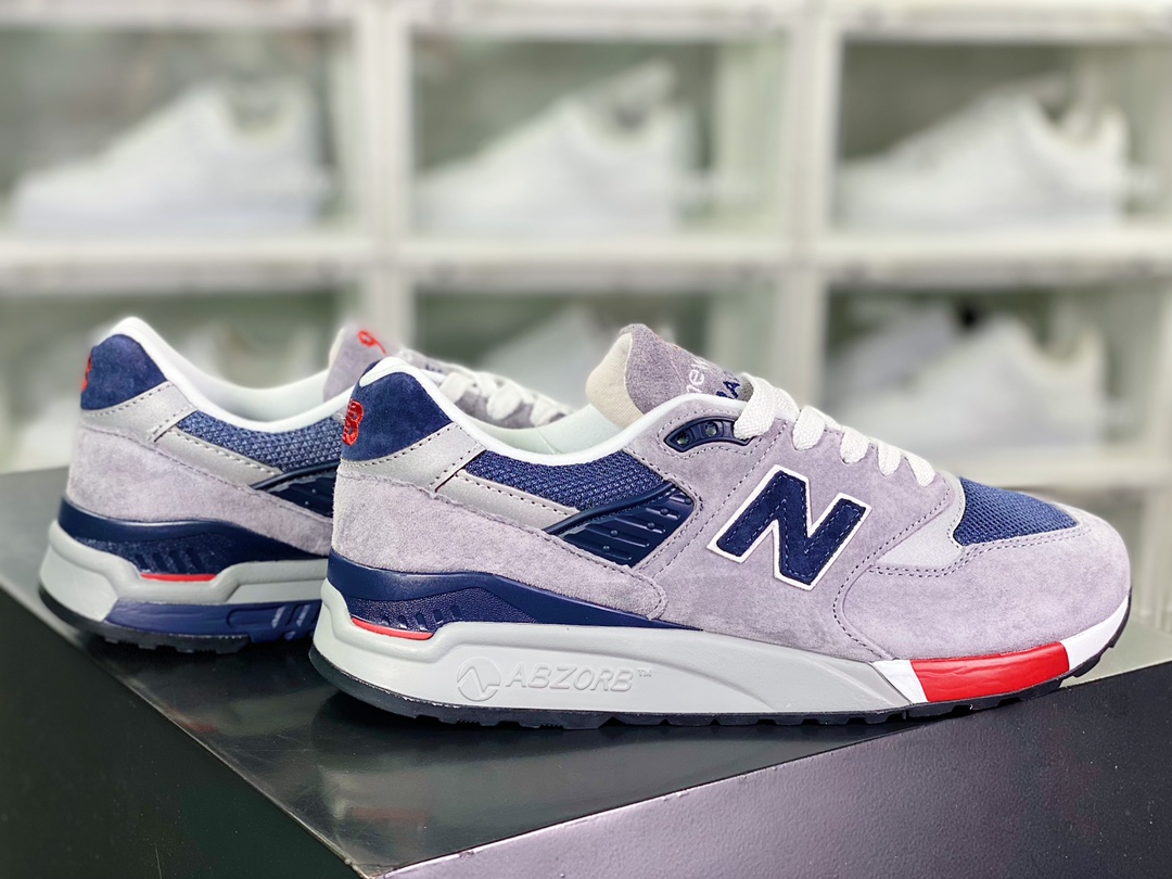 M998 Made in USA high-end American lineage series jogging shoes ”Original Gray Navy Blue White Red” M998GNR