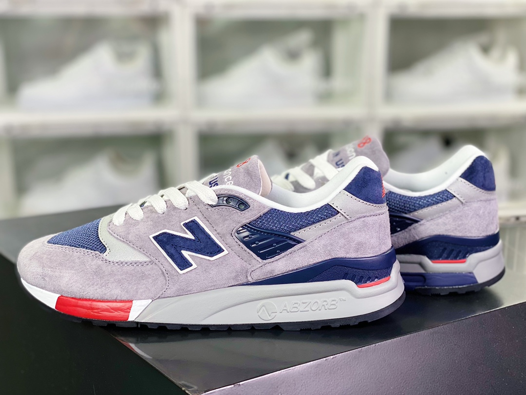 M998 Made in USA high-end American lineage series jogging shoes ”Original Gray Navy Blue White Red” M998GNR