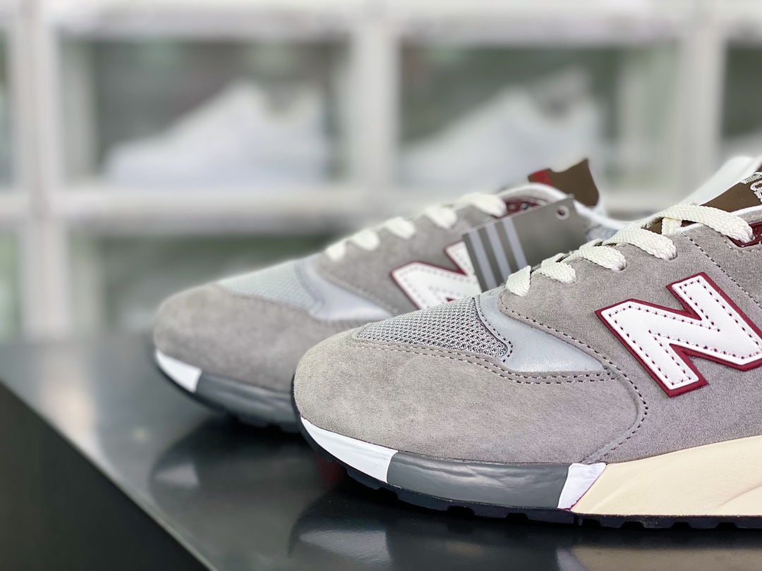 M998 Made in USA high-end American lineage series classic jogging shoes ”Original Gray Brown White Red” M998GNR