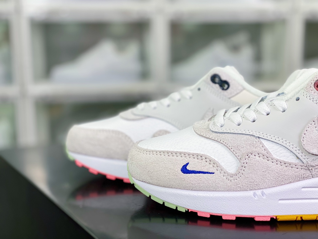 200 Wmns Air Max 1 Premium”Pom Pom Polka Dot”初代复古气垫慢跑鞋“灰白毛球”FB4959-121
