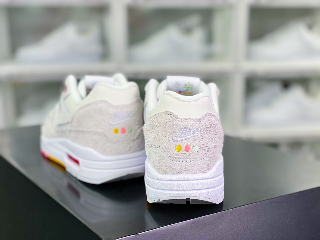 200 Wmns Air Max 1 Premium”Pom Pom Polka Dot”初代复古气垫慢跑鞋“灰白毛球”FB4959-121