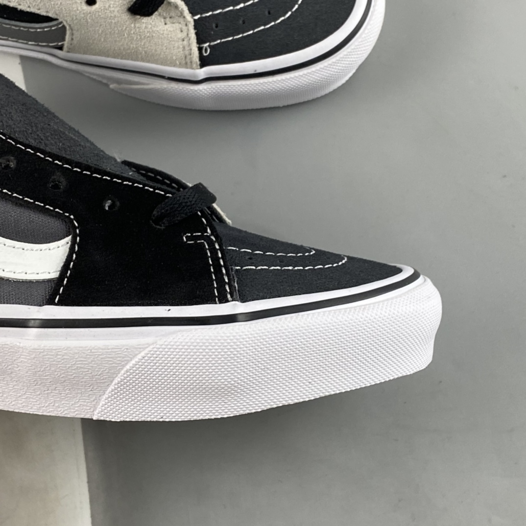 Vans SK8 Mid Vans black and gray color matching retro skateboard shoes VN0A3WM32PD