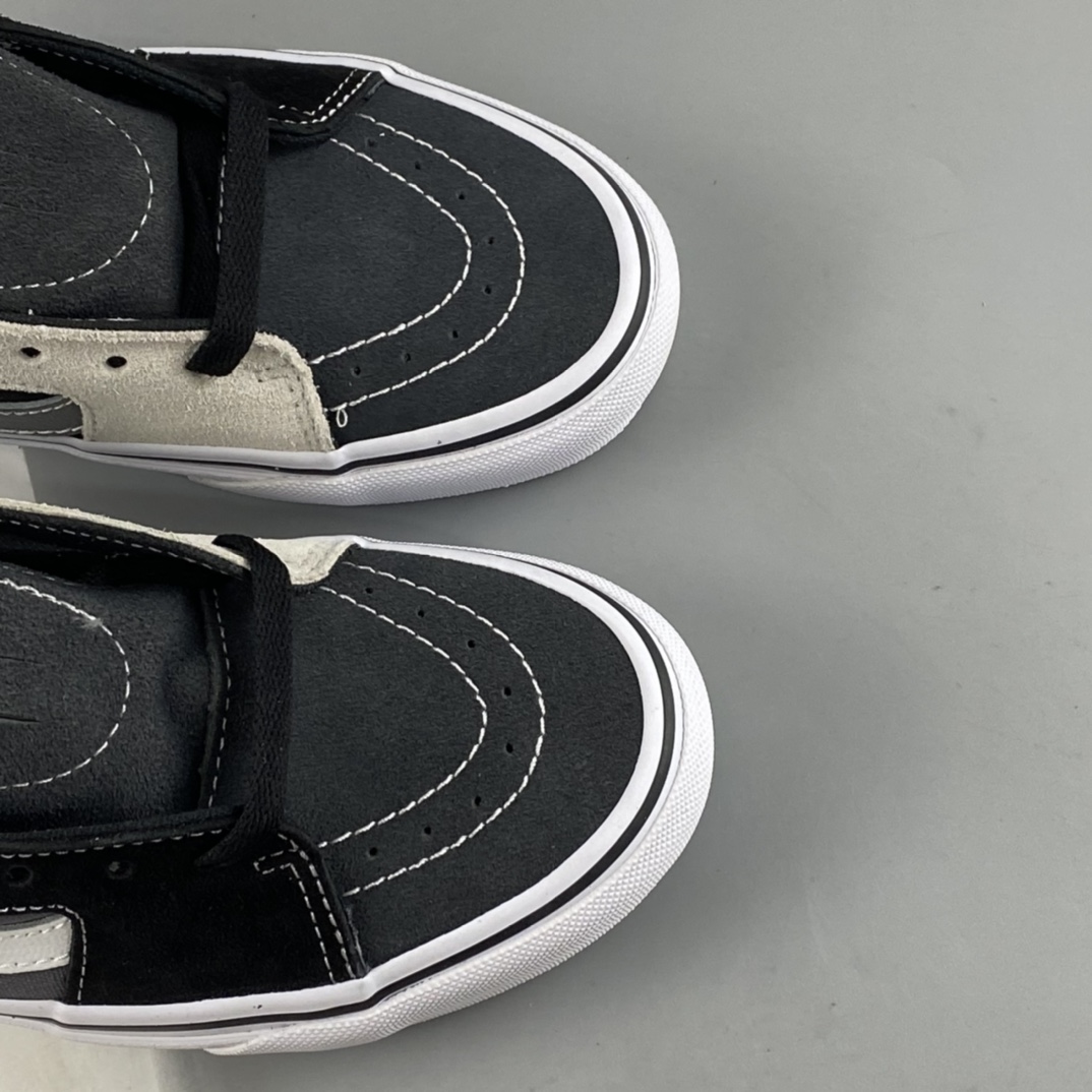 Vans SK8 Mid Vans black and gray color matching retro skateboard shoes VN0A3WM32PD