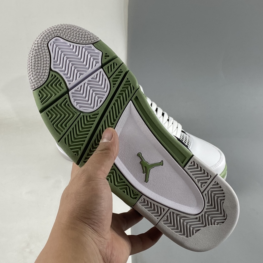 P450 Air Jordan 4 Retro”Seafoam”迈克尔·乔丹AJ4代中帮复古休闲运动文化篮球鞋“白黑浅绿”AQ9129-103