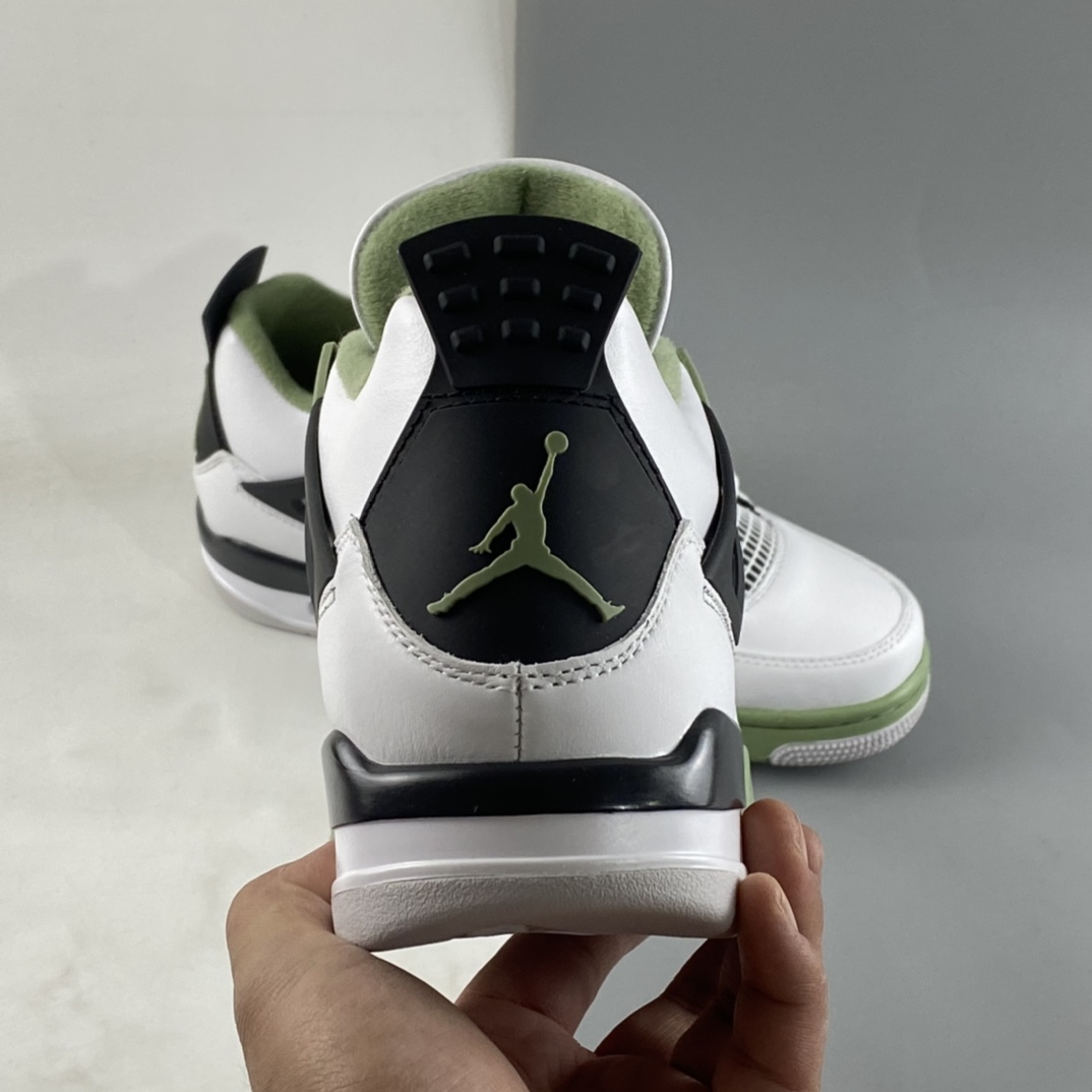 P450 Air Jordan 4 Retro”Seafoam”迈克尔·乔丹AJ4代中帮复古休闲运动文化篮球鞋“白黑浅绿”AQ9129-103