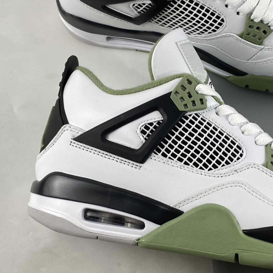 P450 Air Jordan 4 Retro”Seafoam”迈克尔·乔丹AJ4代中帮复古休闲运动文化篮球鞋“白黑浅绿”AQ9129-103