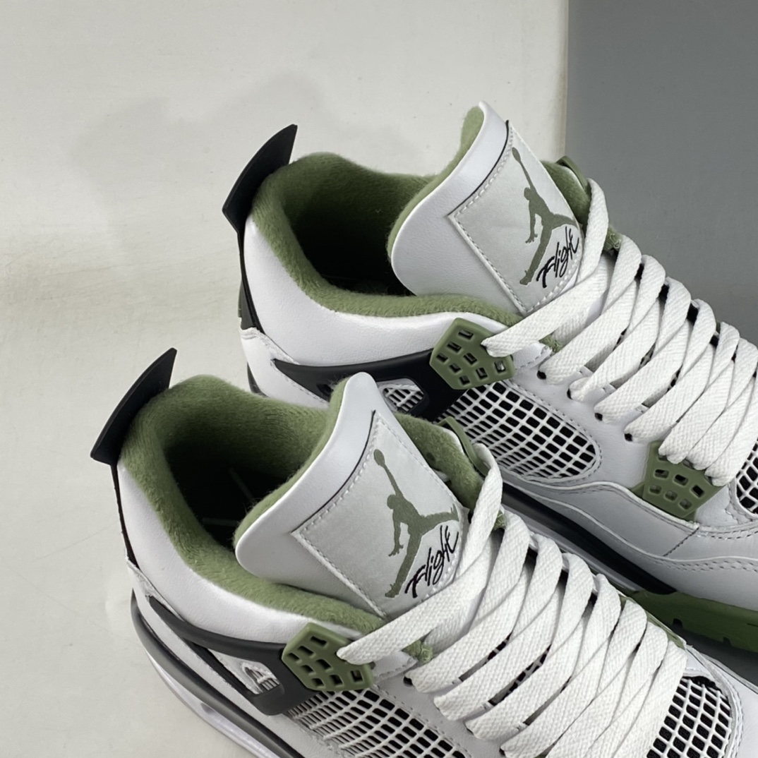 P450 Air Jordan 4 Retro”Seafoam”迈克尔·乔丹AJ4代中帮复古休闲运动文化篮球鞋“白黑浅绿”AQ9129-103