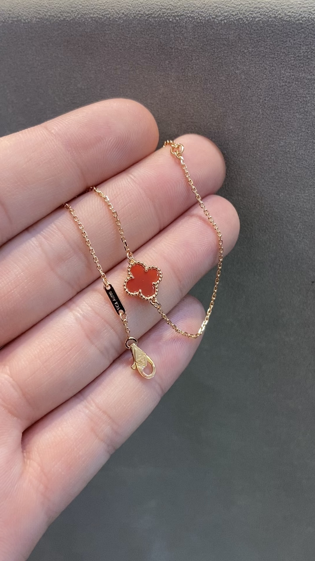 Van Cleef & Arpels vca mini红玉髓单花手链