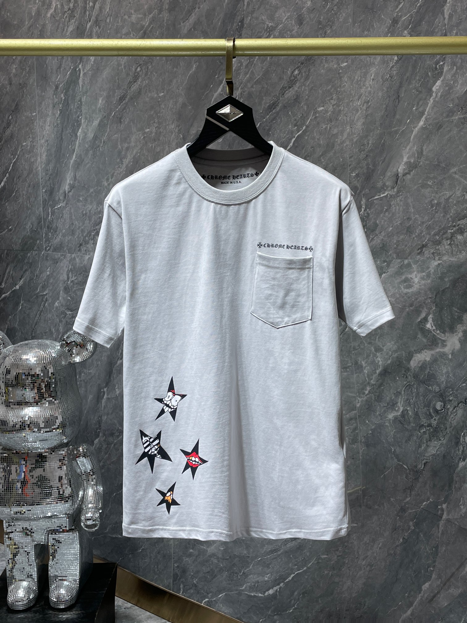 Replicas
 Chrome Hearts Clothing T-Shirt Doodle Grey Boy Summer Collection Short Sleeve