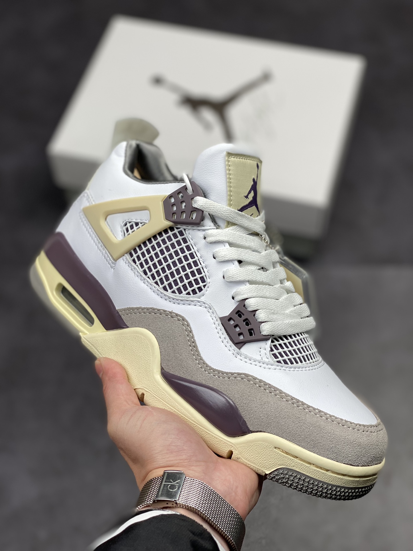 260 A Ma Maniére x Nike Air Jordan 4 Retro 米白灰 DH6927-068