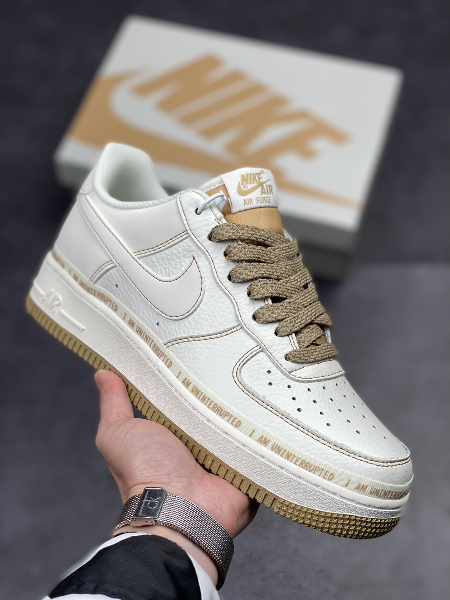 230 原盒内置涂鸦笔新版本 原版一致 Uninterrupted x Air Force 1 ”MORE THAN” “白棕签名涂鸦3M”UN0824-332