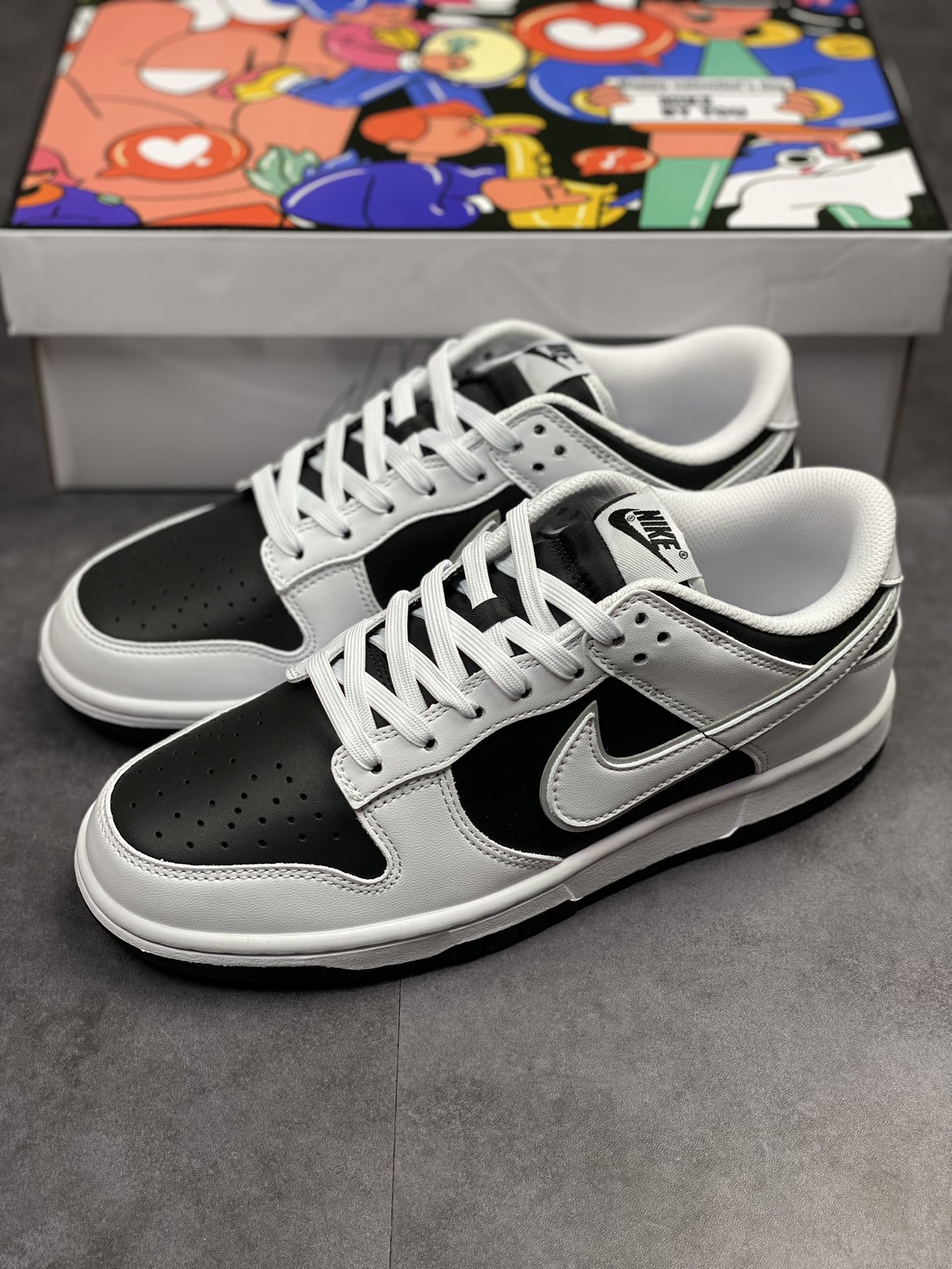 Nike SB Dunk Low Black and White Panda 3M Reflective DD5603-896