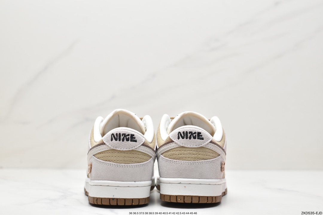 270 SB Dunk Low SE”85 Double Swoosh/Grey/Brown Bear”扣篮系列低帮休闲运动滑板板鞋“麂皮浅棕双钩小熊”DO9457-100 尺码：36 36.5 37.5 38 38.5 39 40 40.5 41 42 42.5 43 44 44.5 45 46 ID:ZKD535-EJD