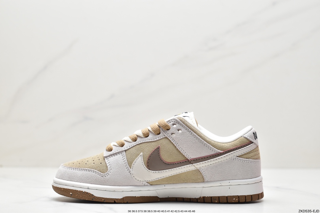 270 SB Dunk Low SE”85 Double Swoosh/Grey/Brown Bear”扣篮系列低帮休闲运动滑板板鞋“麂皮浅棕双钩小熊”DO9457-100 尺码：36 36.5 37.5 38 38.5 39 40 40.5 41 42 42.5 43 44 44.5 45 46 ID:ZKD535-EJD