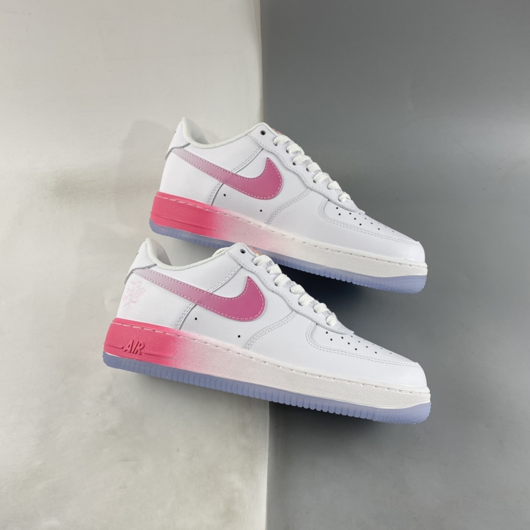 P200 Nike Air Force 1'07 Low 渐变白粉色休闲板鞋 FD0778-100