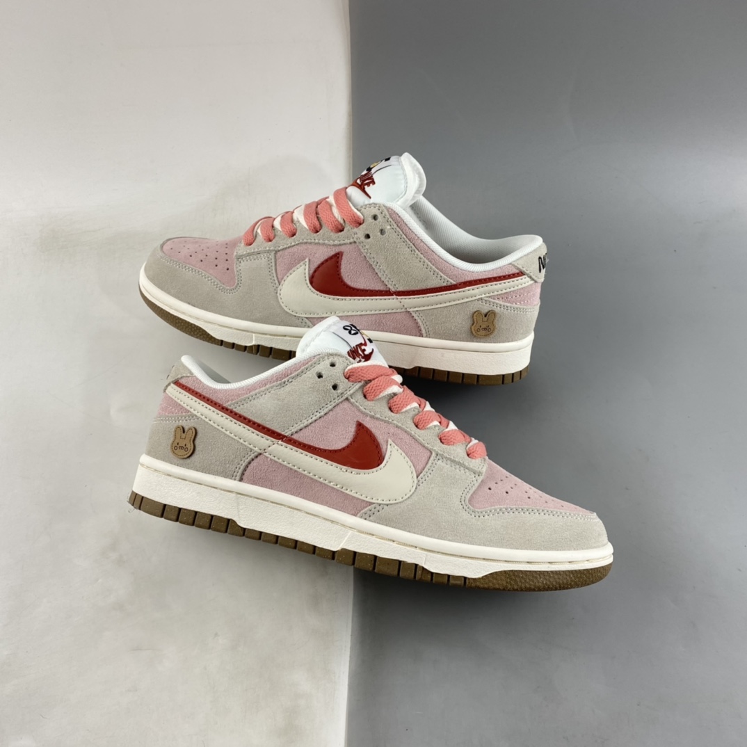 P260 Nike SB Dunk Low SE”85 Double Swoosh/Grey/Pink/Rabbit” 扣篮系滑板板鞋DO9457-110