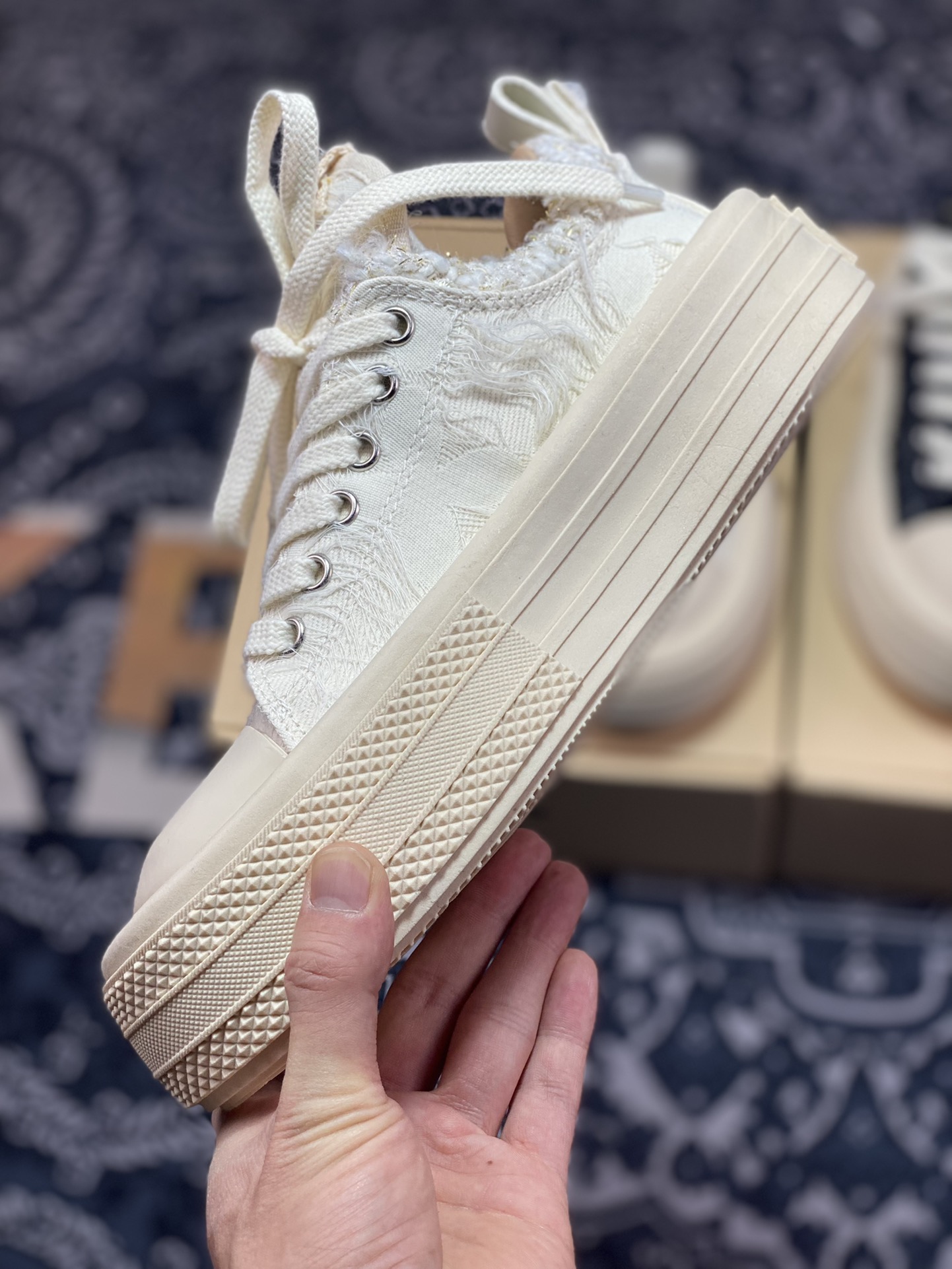 Original grade Zhao Lusi/Dilraba's same national fashion treasure sneakers, emerging brand FORESHADOW ”Double-Uni” Sneaker, thick sole, wear-resistant, non-slip, increased height