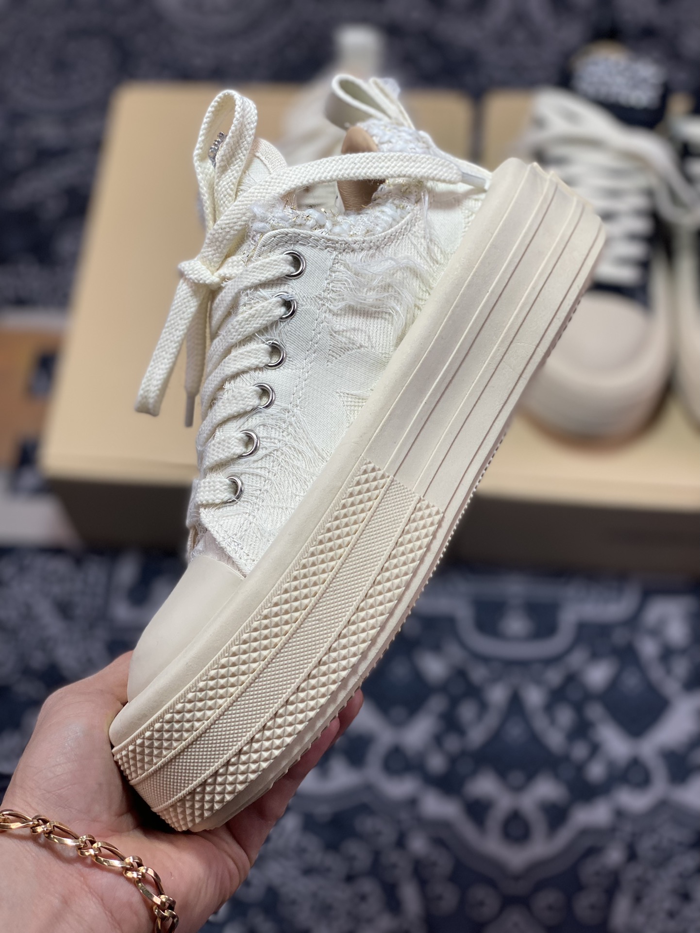 Original grade Zhao Lusi/Dilraba's same national fashion treasure sneakers, emerging brand FORESHADOW ”Double-Uni” Sneaker, thick sole, wear-resistant, non-slip, increased height