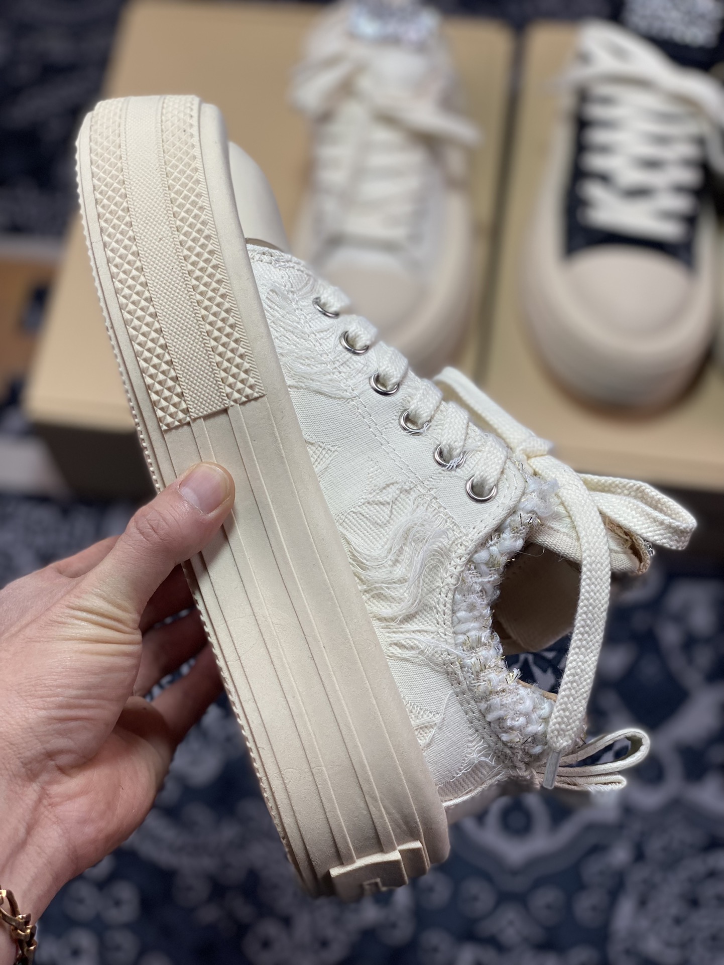 Original grade Zhao Lusi/Dilraba's same national fashion treasure sneakers, emerging brand FORESHADOW ”Double-Uni” Sneaker, thick sole, wear-resistant, non-slip, increased height