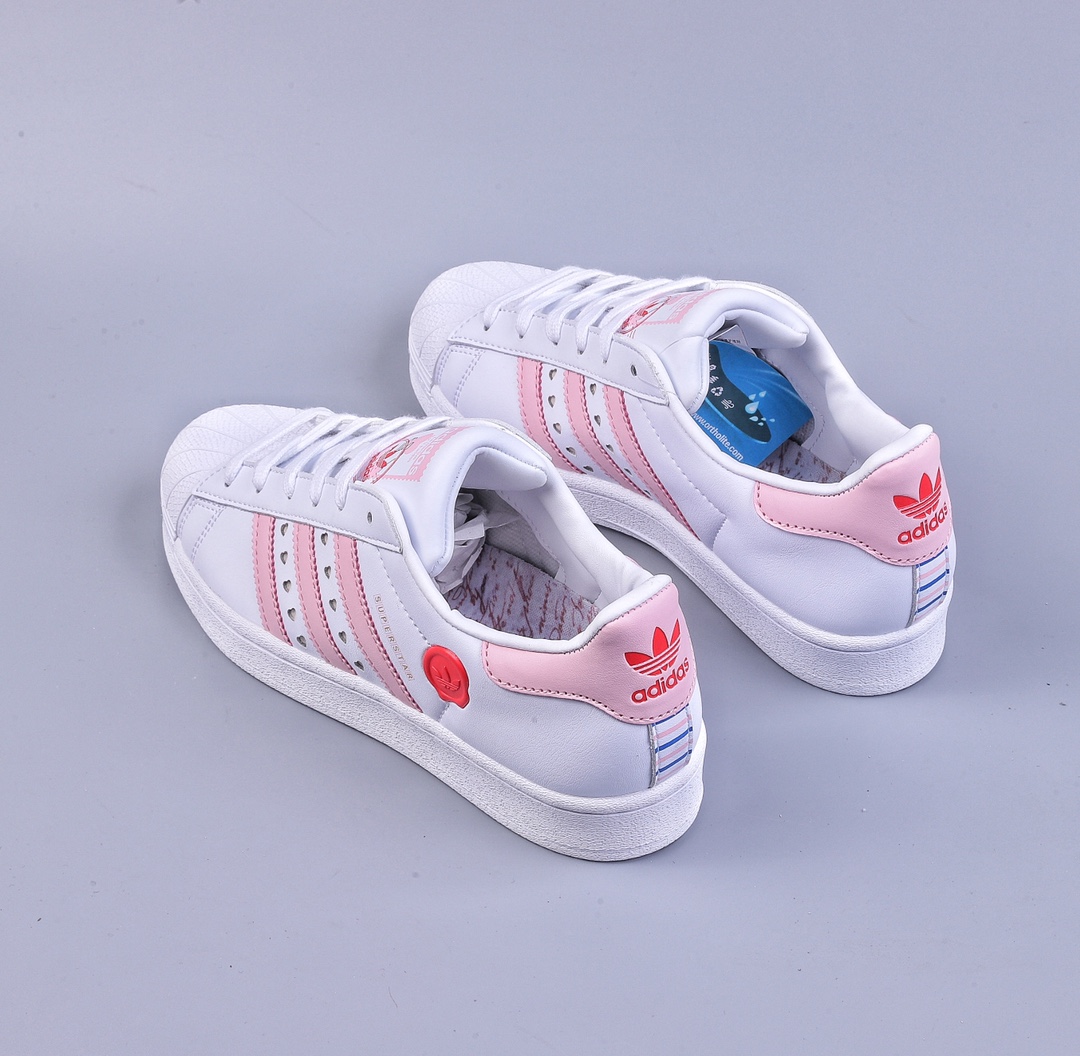 Adidas originals Superstar white and blue shell toe Valentine's Day low-top sneakers IE6976