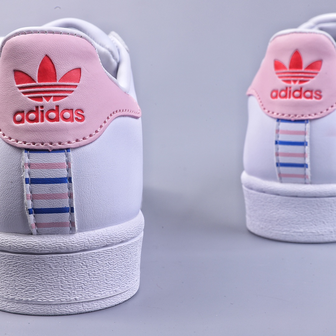 Adidas originals Superstar white and blue shell toe Valentine's Day low-top sneakers IE6976